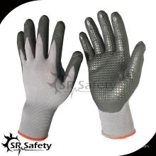 SRSAFETY 15G gestrickt Nylon &amp; Spandex beschichtet Mikro Schaum Nitril Handschuh / Nitril arbeiten Punkte Handschuhe